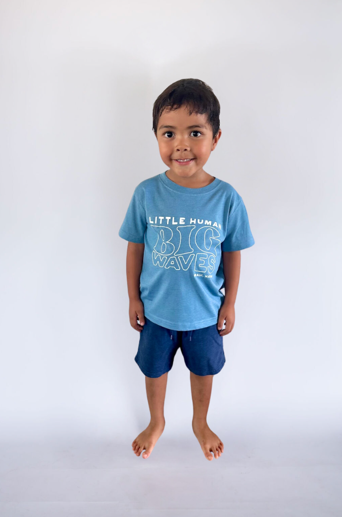 Little Human Big Waves Kids Tee